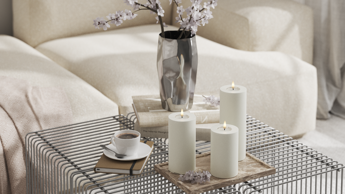 LED realistico Candela a pilastro Con design wetlook ™