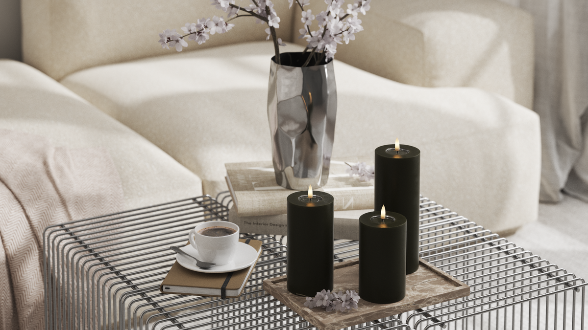LED de vida real Vela pilar Com design wetlook ™