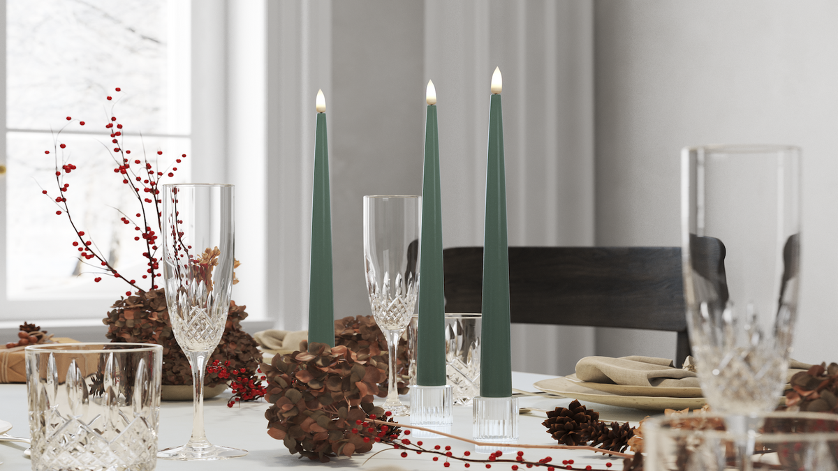 GUIDATO Candela affusolata Con fiamma a LED realistica