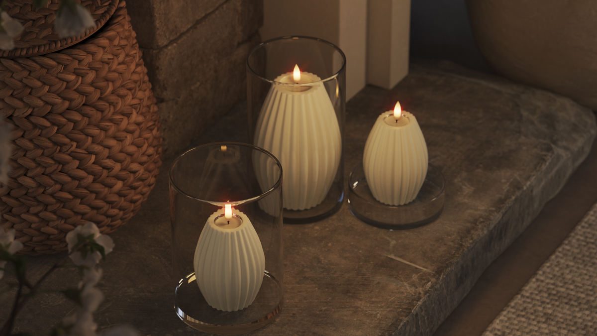 LED Rill lys med naturtro LED flamme