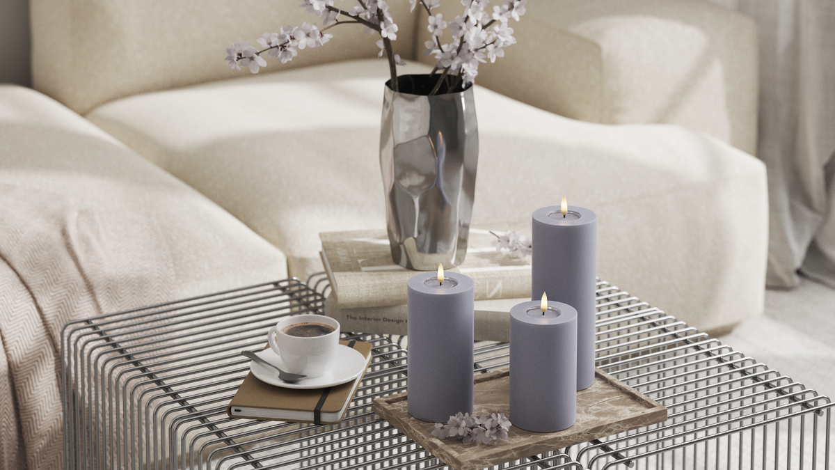 LED realistico Candela a pilastro Con design wetlook ™