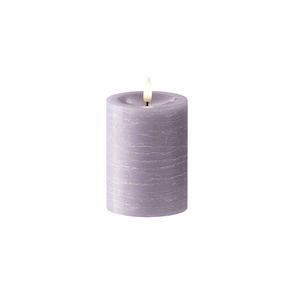 LED Candela a pilastro Ø7,5x10 cm Lavanda