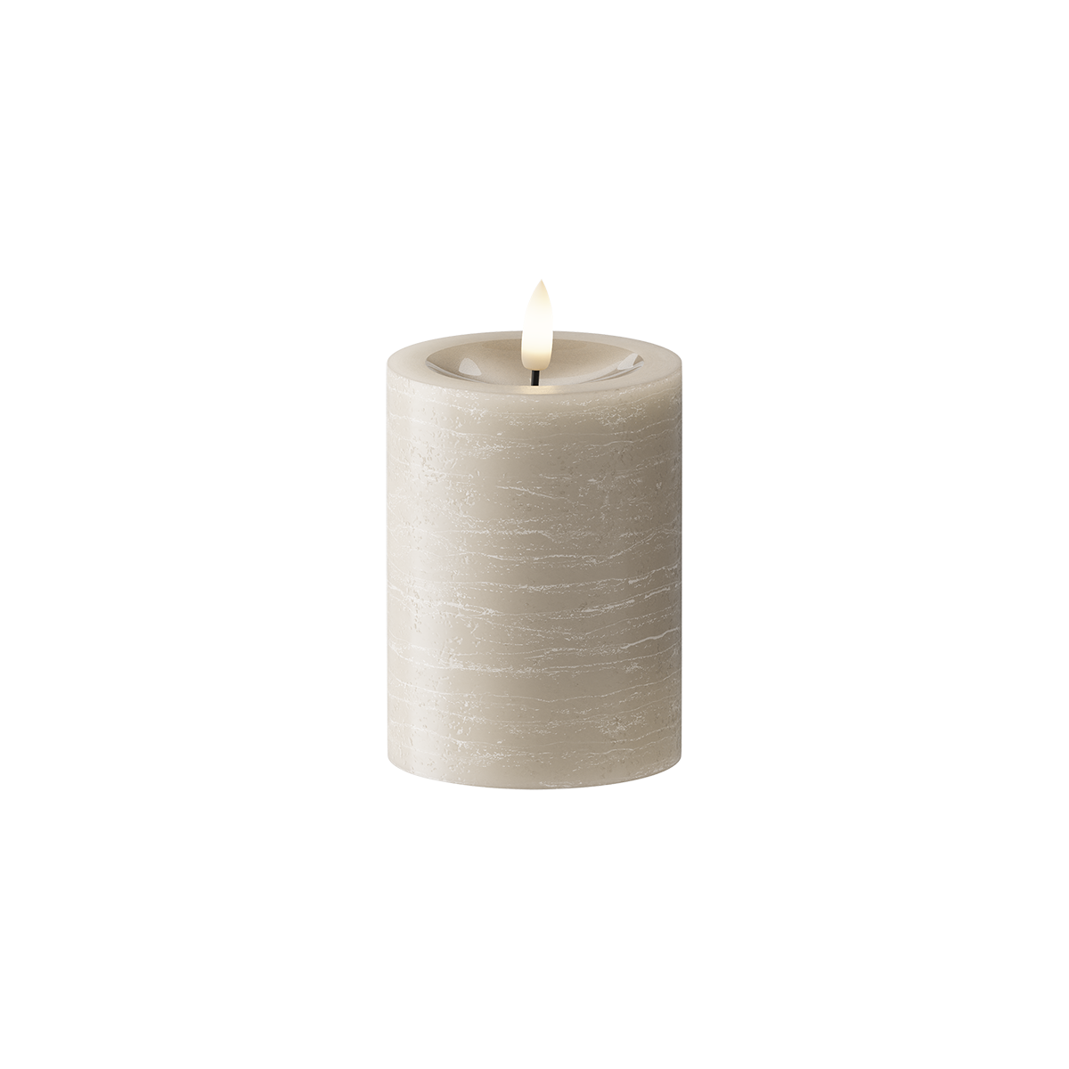 LED Candela a pilastro Ø7,5x10 cm Sabbia