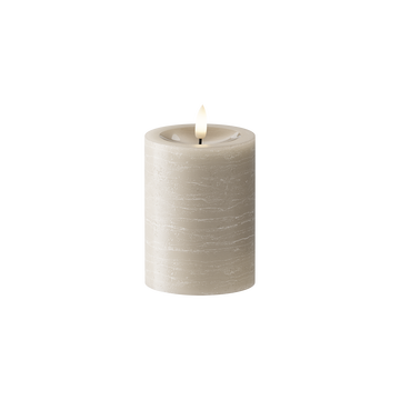LED Candela a pilastro Ø7,5x10 cm Sabbia