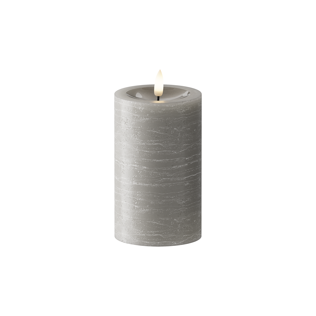 LED Candela a pilastro Ø7,5x12,5 cm Grigio