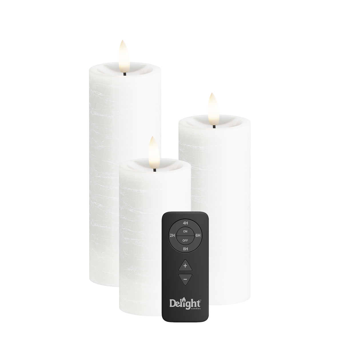 LED Candela a pilastro Confezione da 3, Ø 5 x 10/12,5/15 cm Bianco