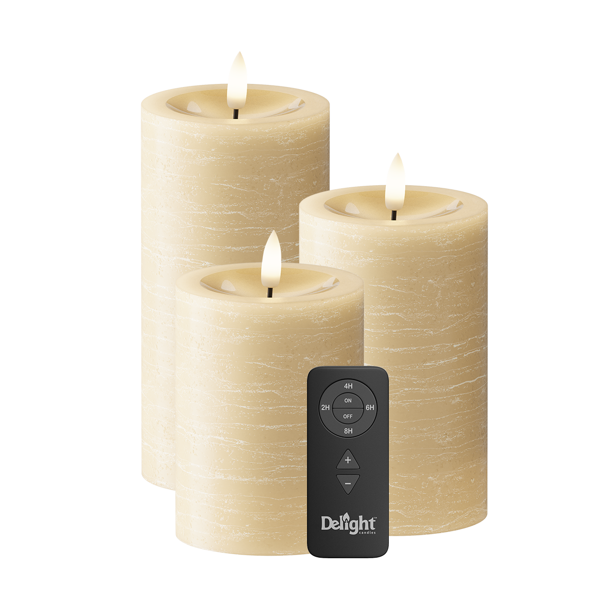 Φως LED Block Πακέτο 3, Ø 7,5 x 10/12,5/15 cm Φως Καραμέλα