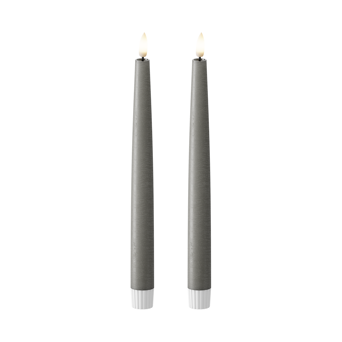 LED Candela da candelabro 2 pezzi, Ø 2,2 x 25 cm Grigio scuro