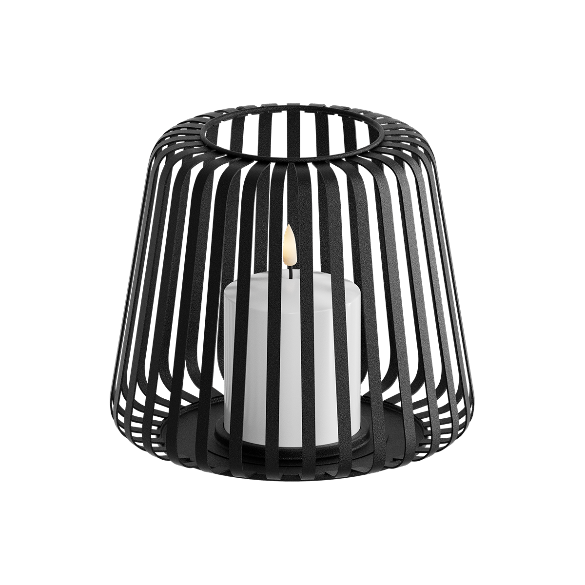 LED Lykt Ø 20 x 17 cm Sort