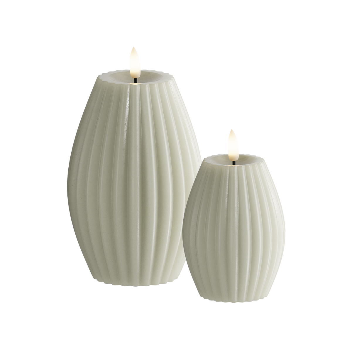 LED drážkové světlo 2 ks, Ø 7,5 x 10 + Ø 10 x 15 cm Šalvěj zelená
