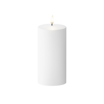 LED solare per esterni Candela a pilastro Ø7,5x15 cm Bianco