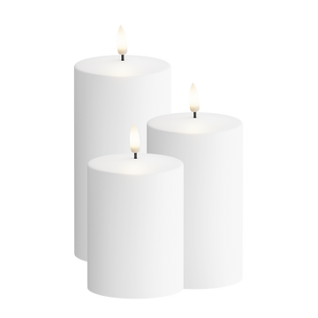 Päikese-LED-välisvalgustite komplekt 3 tk, Ø 7,5 x 10/12,5/15 cm Valge