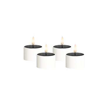 LED solar Vela de chá 4 peças, Ø 5,3 x 3,5 cm Branco