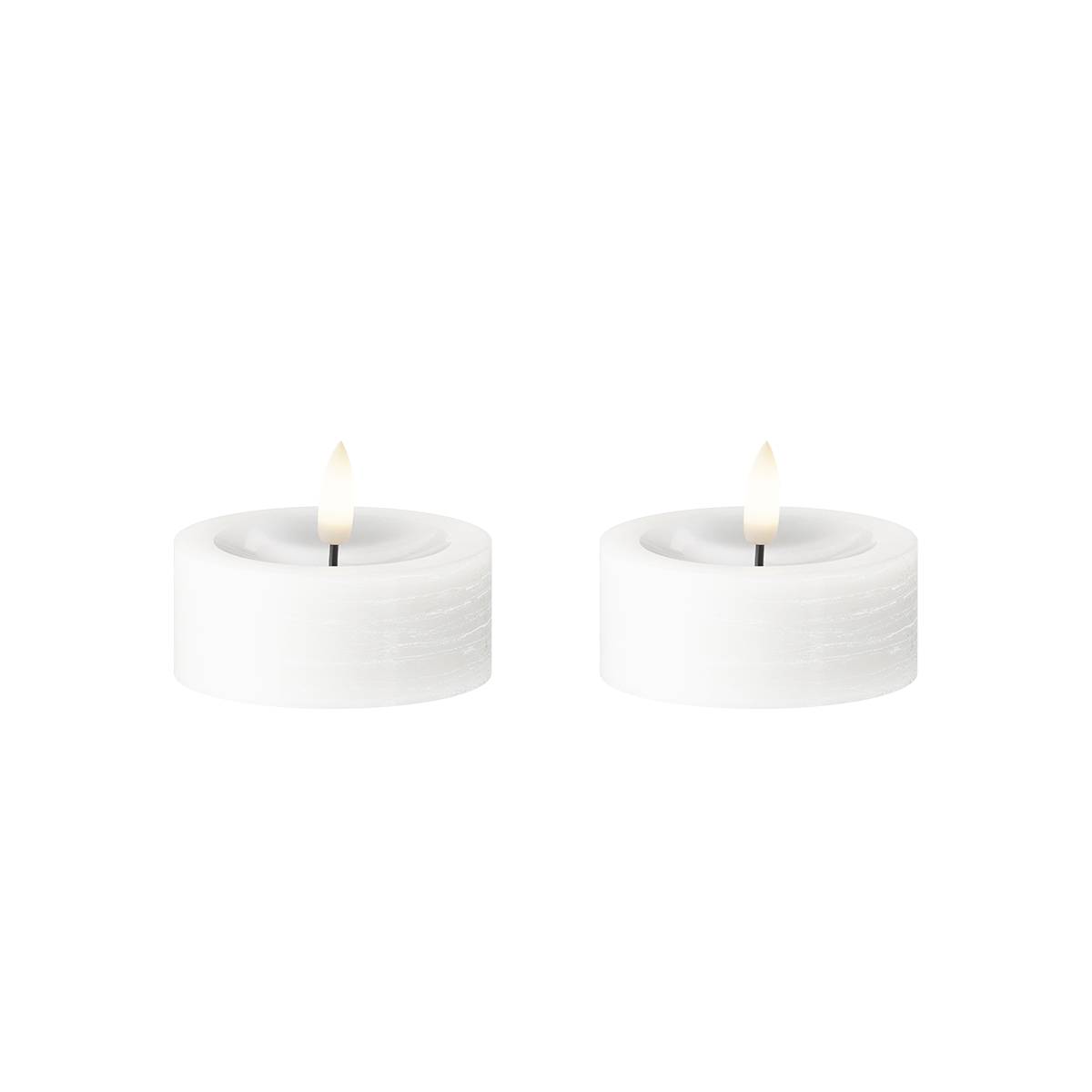 LED Jumbo čajová svíčka 2 ks, Ø 6,8 x 3 cm Bílá