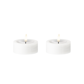 LED Jumbo čajová svíčka 2 ks, Ø 6,8 x 3 cm Bílá