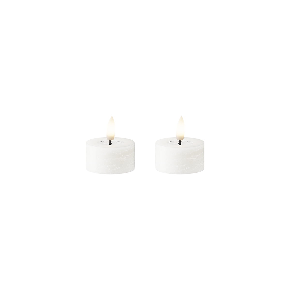 LED Candela tealight WetLook 2 pezzi, Ø 4,5 x 2,5 cm Bianco