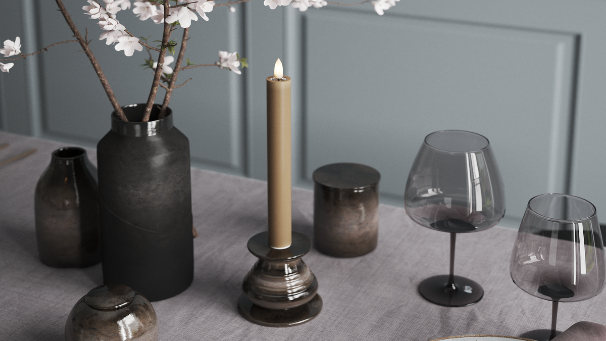LED Kronlys med naturtro LED flamme
