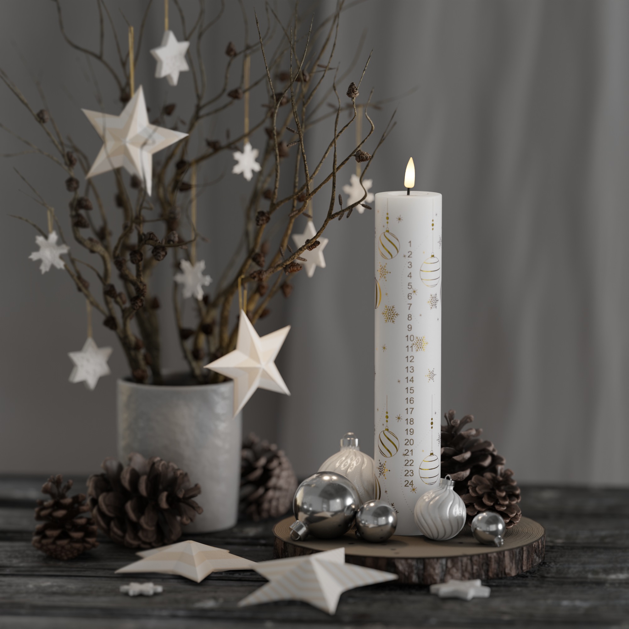 Deluxe Homeart LED Kalender lys - Guld Jul 4