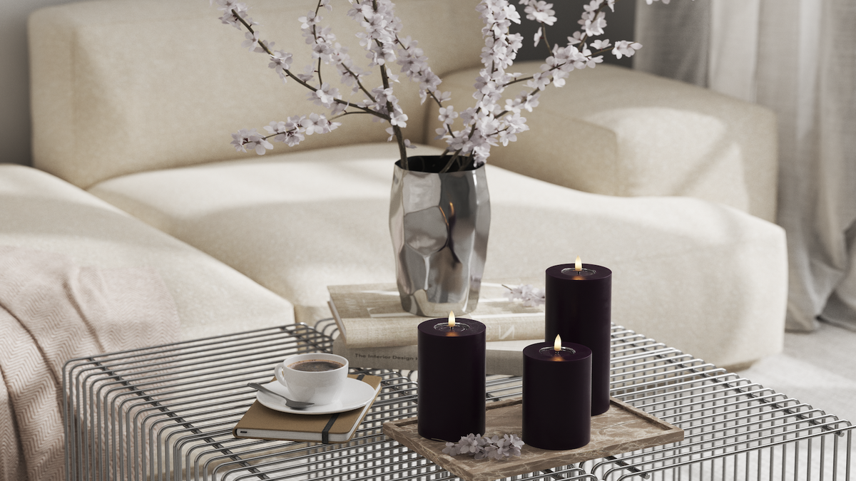 LED realistico Candela a pilastro Con design wetlook ™