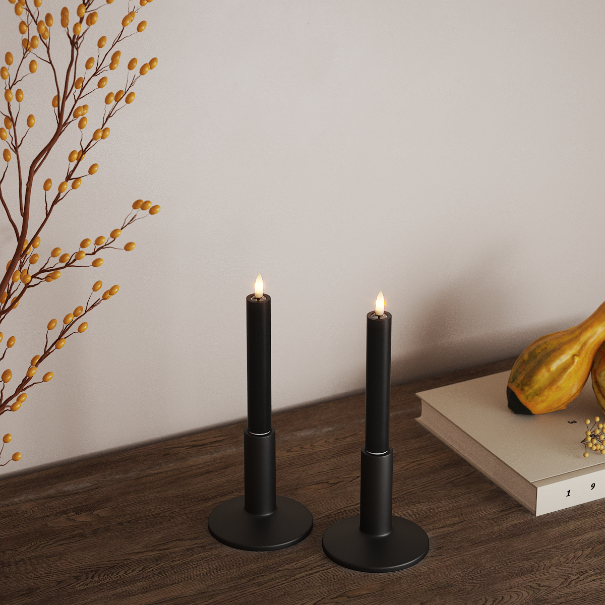 Deluxe Homeart Korunka LED 2 ks, Ø 2 x 15 cm Černá LED korunkové světlo 3