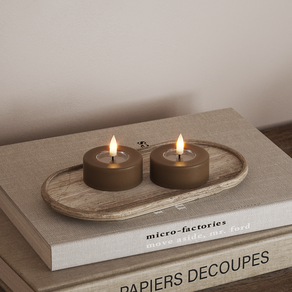 Deluxe Homeart LED Jumbo Fyrfadslys 2 stk. Store Karamel LED jumbo fyrfadslys 3