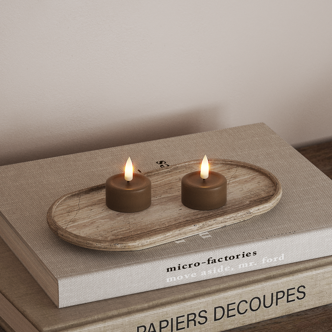 Deluxe Homeart LED Candela tealight 2 pezzi Caramello LED Candela tealight 4