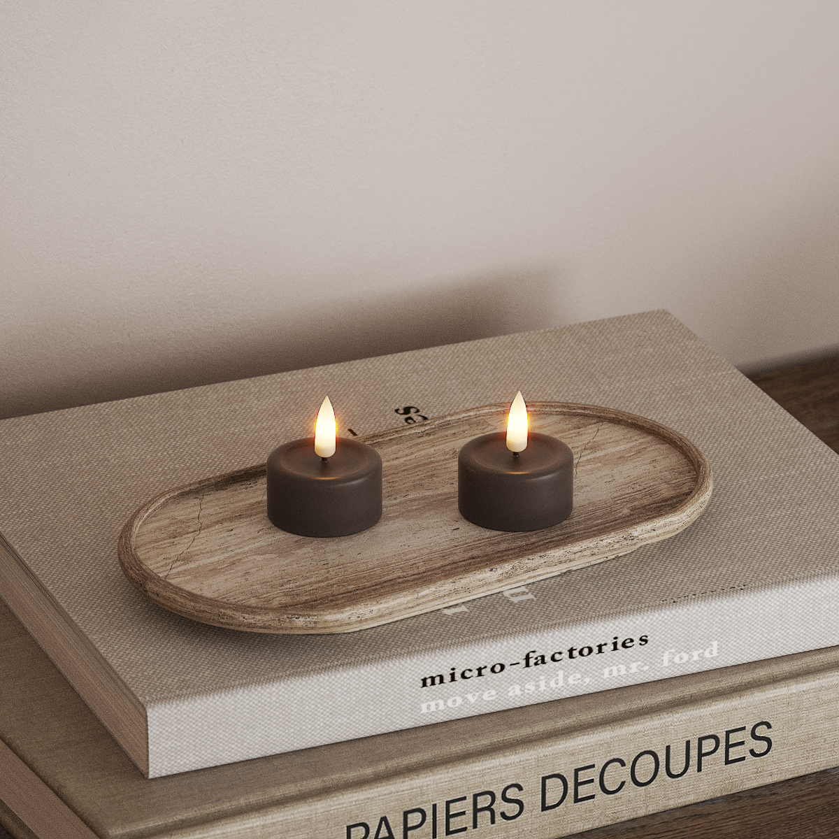 Deluxe Homeart LED Candela tealight 2 pezzi Mocha LED Candela tealight 3