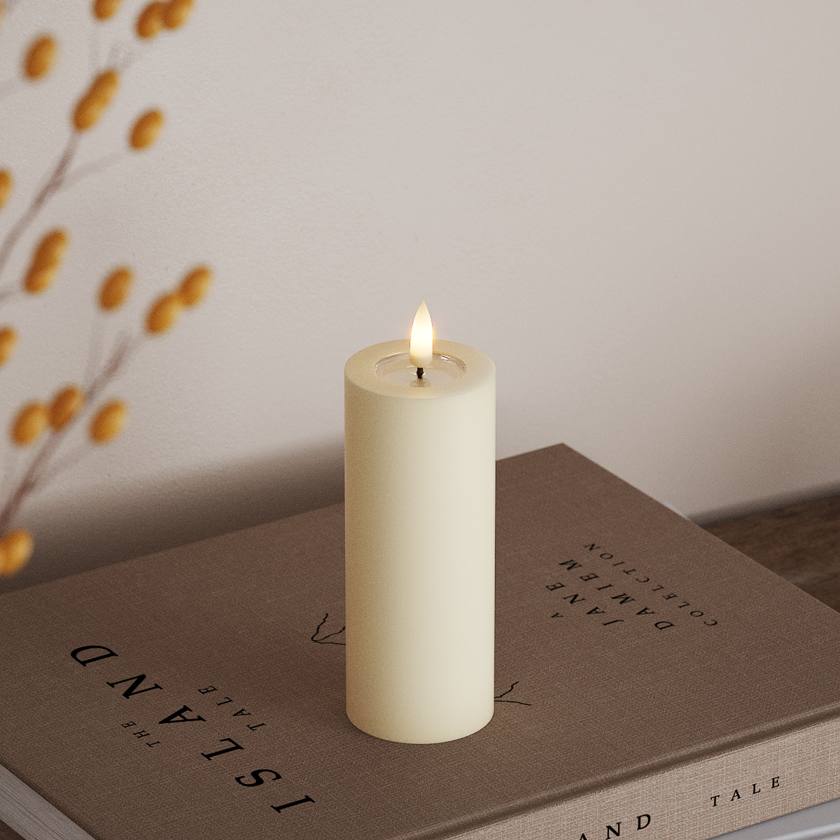 Deluxe Homeart LED Candela a pilastro Ø 5 x 12,5 cm Crema LED Candela a pilastro 3