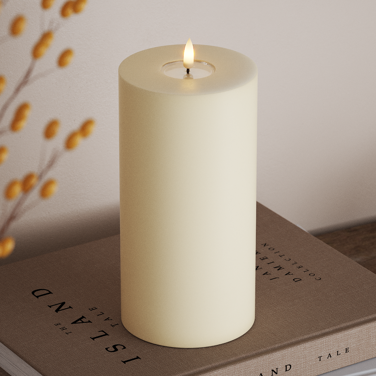 Deluxe Homeart LED Blockljus Ø 10 x 20 cm Kräm LED Blockljus 3