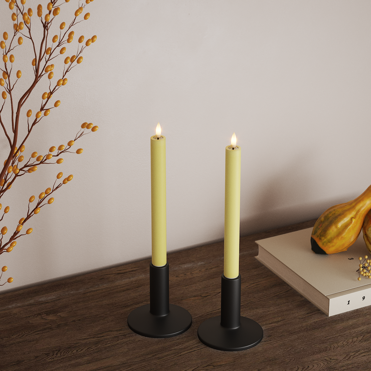 Deluxe Homeart Korunka LED 2 ks, Ø 2 x 24 cm Světle žlutá LED korunkové světlo 3