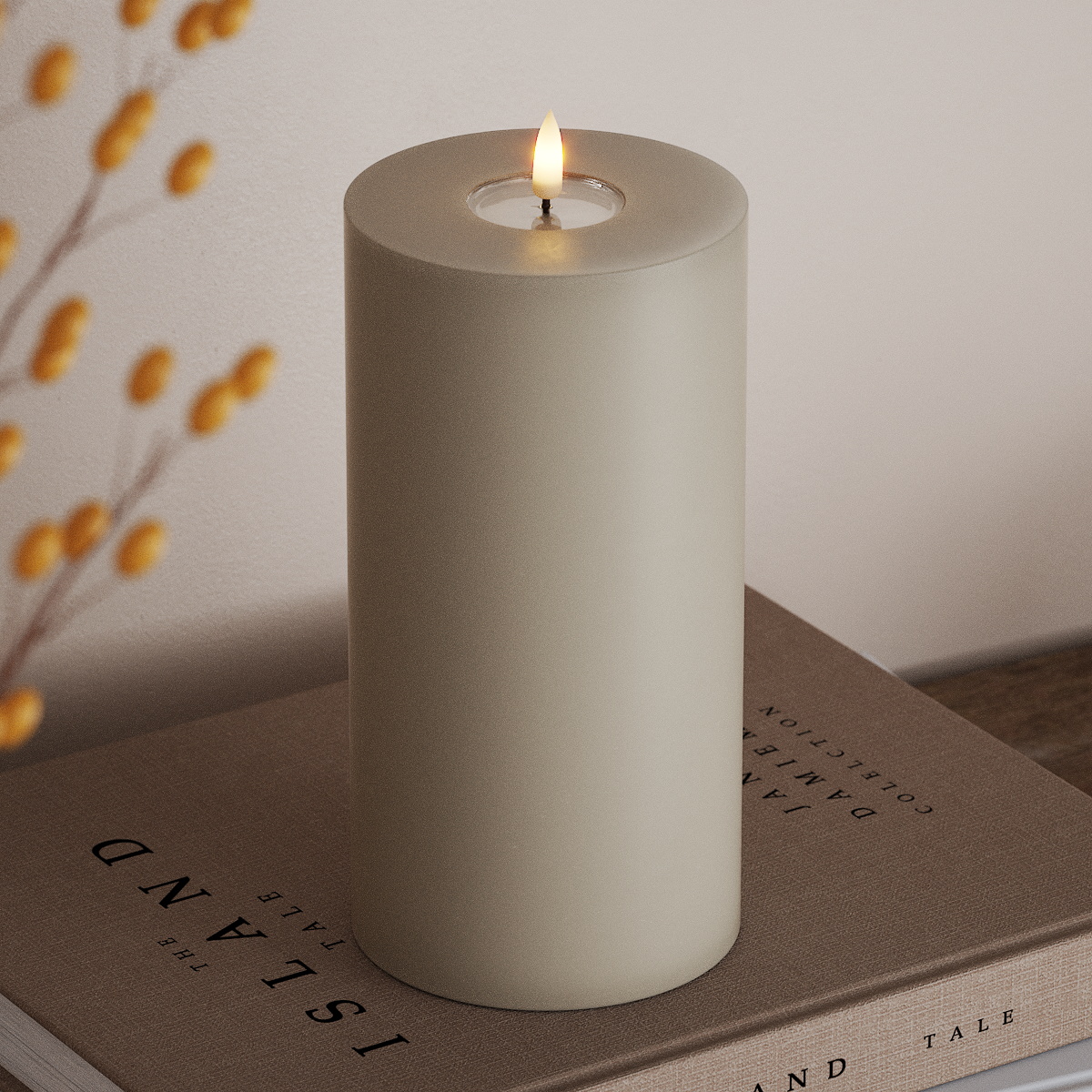 Deluxe Homeart LED blokové světlo Ø 10 x 20 cm Písková LED blokové světlo 3