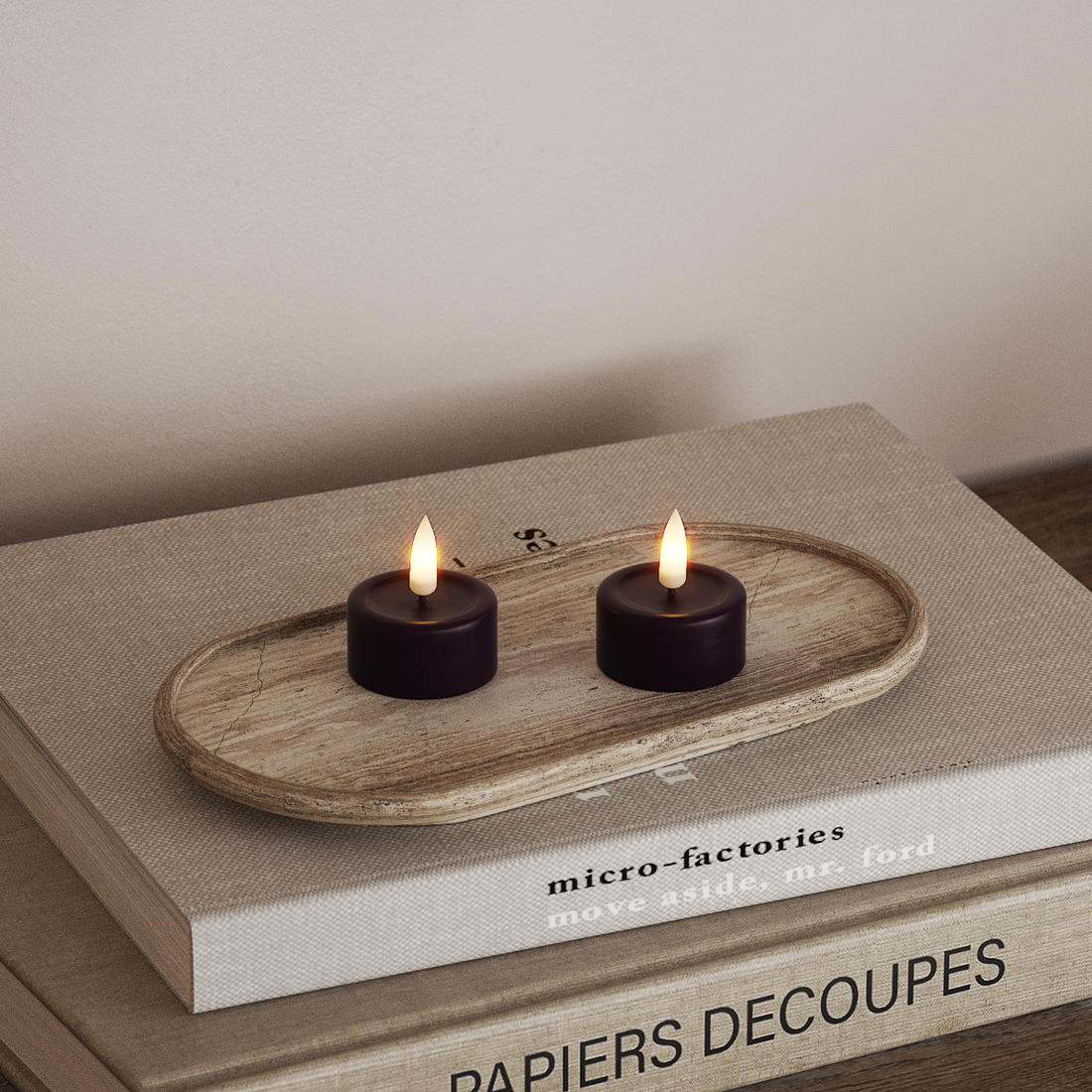 Deluxe Homeart LED Telys 2 stk. Mørkelilla LED telys 4