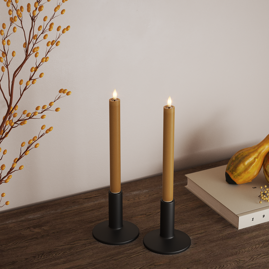 Deluxe Homeart LED Kronelys 2 stk, Ø 2 x 24 cm Karry LED kronelys 4