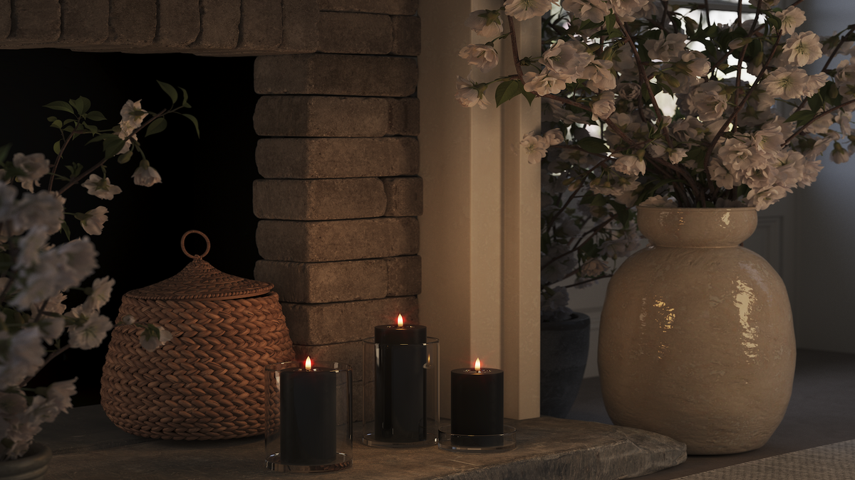GUIDATO Candela a pilastro Con fiamma a LED realistica