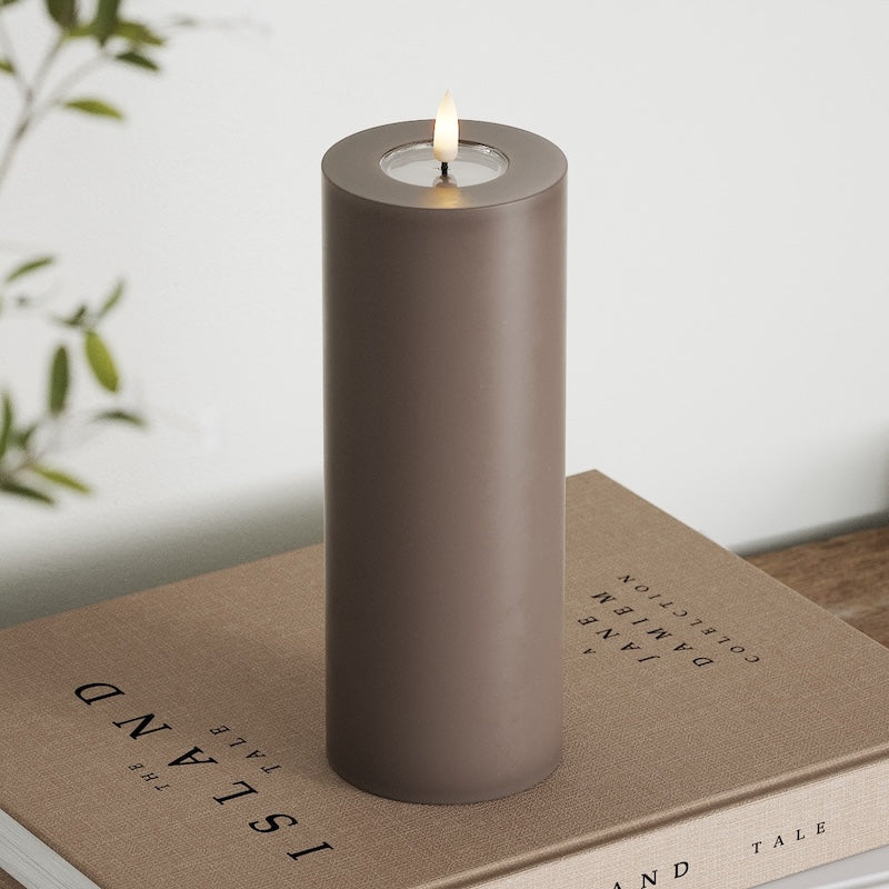 Deluxe Homeart LED Candela a pilastro Ø7,5x20 cm Mocha