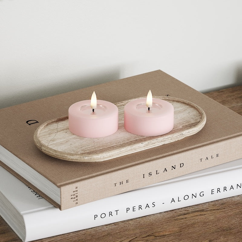 Deluxe Homeart LED Jumbo Fyrfadslys 2 stk. (Store) Rose