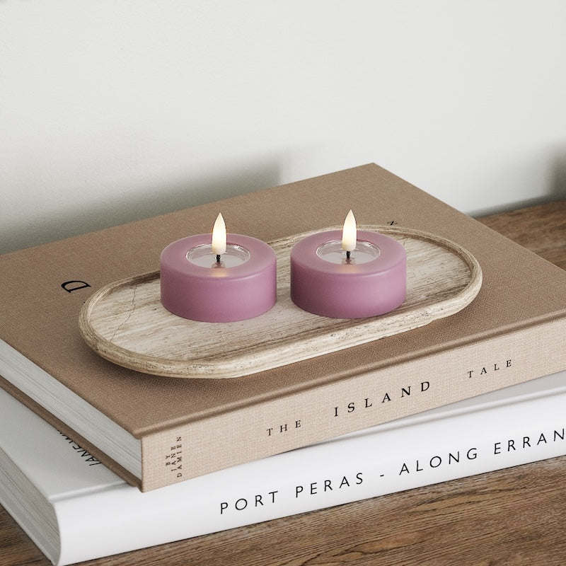 Deluxe Homeart LED Jumbo telys 2 stk. (Stor) Lavendel