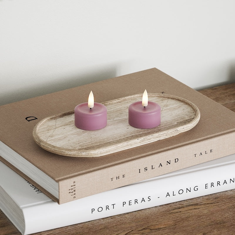 Deluxe Homeart LEDs Vela de chá 2 peças Roxo claro