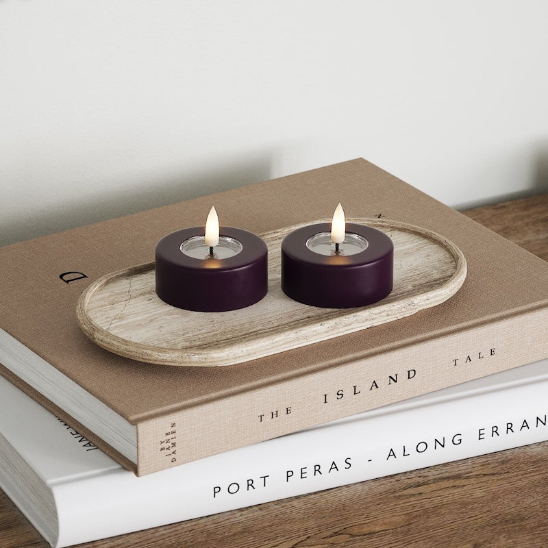 Deluxe Homeart LED Jumbo Fyrfadslys 2 stk. (Store) Grå