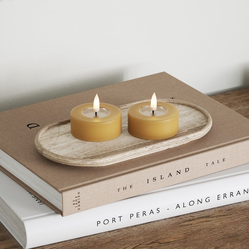 Deluxe Homeart LED Jumbo Candela tealight 2 pezzi grandi Curry Jumbo LED Candela tealight 1