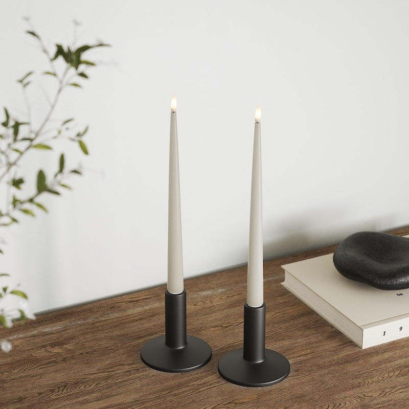 Deluxe Homeart LED Kerzenlicht Mit Lack mit Lack, 2 Stück 28 cm Sand LED Kerzenlicht Mit Lack 2