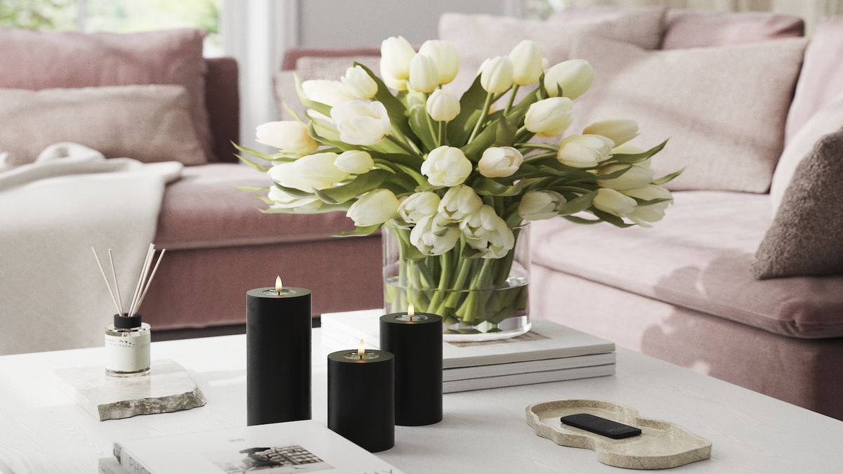 LED realistico Candela a pilastro Con design wetlook ™