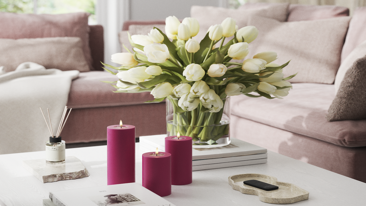 Naturlig tro LED Blockljus Med WetLook ™ -design
