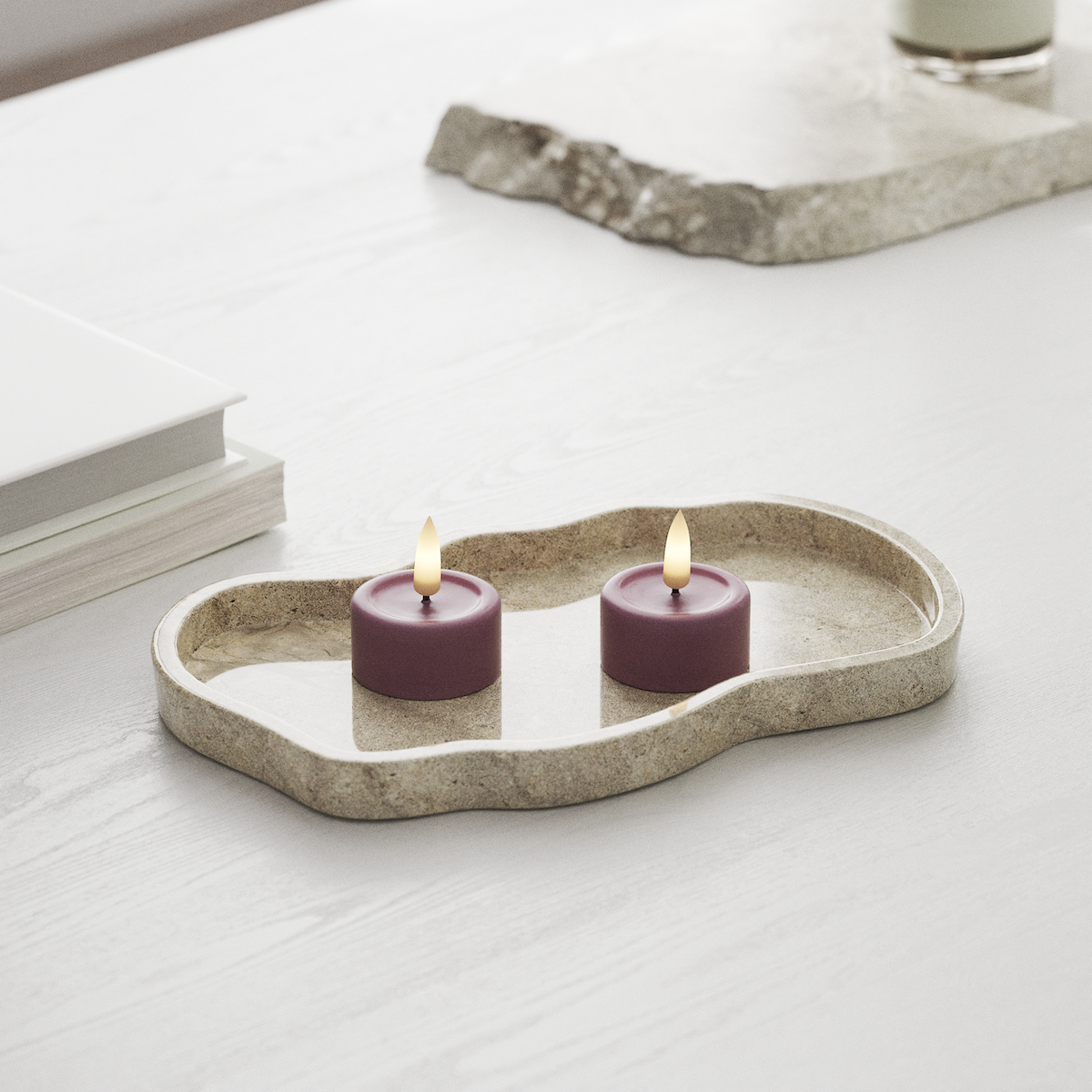 Deluxe Homeart LEDs Vela de chá 2 peças Roxo claro LEDs Vela de chá 1