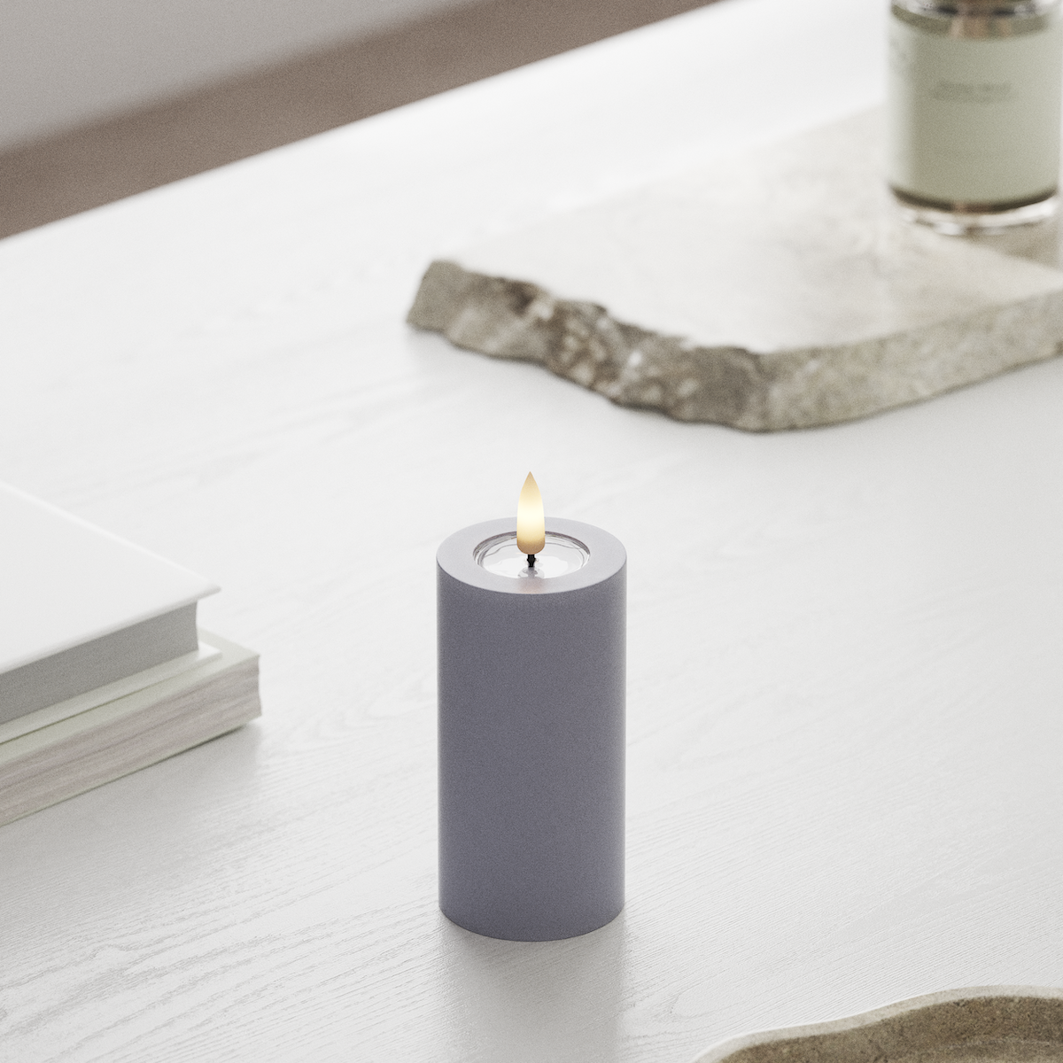 Deluxe Homeart LED Blockljus Ø 5 x 10 cm Stövet blå LED Blockljus 1