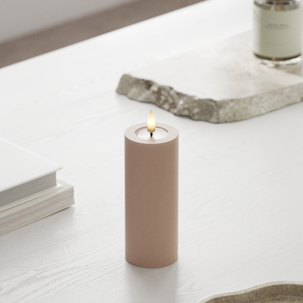 Deluxe Homeart LED Candela a pilastro Ø 5 x 12,5 cm Rosa LED Candela a pilastro 1