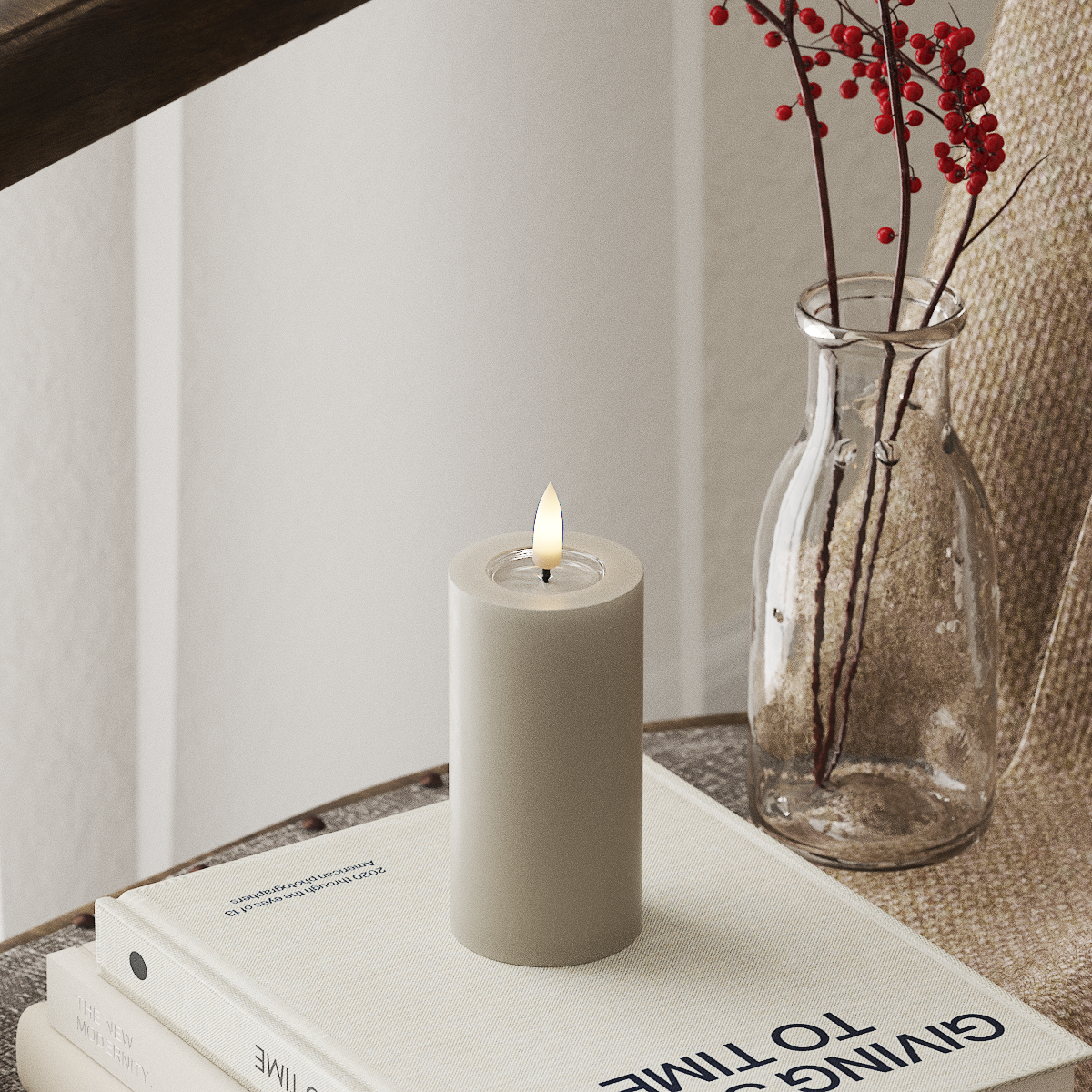 12 Candele A Colonna Papstar Avorio - 80x220 Mm - Durata 95 Ore - Marchio RAL