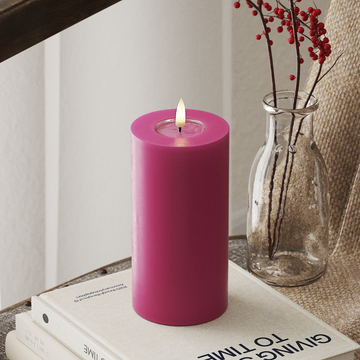 Deluxe Homeart LED Candela a pilastro Ø7,5x15 cm Magenta LED Candela a pilastro 4