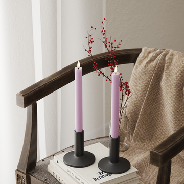 Deluxe Homeart LED Candela da candelabro 2 pezzi, Ø 2 x 24 cm Lavanda LED Candela da candelabro 4