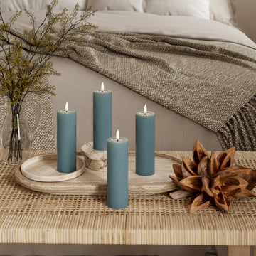 LED Blocklight Ø 5 x 15 cm Jadegrønn + 4 stk